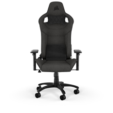 Corsair T3 Rush - Silla Gaming, Base de Nylon, Estructura de Acero, Superficie de Tejido Suave, 4D Apoyabrazos, Carbón