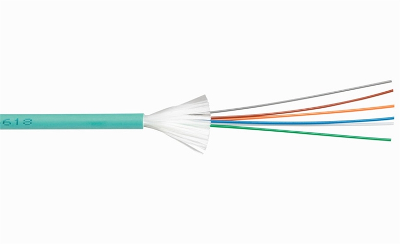 CFOM4-06F-IET Aqua-Cable de Fibra Optica Multimodo OM4 de 6 Hilos-Vista Lateral
