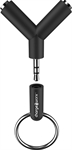 ChargeWorx CHA-CX5007BK - Audio Splitter Adapter, 3.5mm(M) to 3.5mm(F) Dual, Black