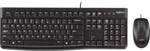 Logitech MK120 - Combo Teclado y Mouse, Cableado, USB, Inglés, Negro