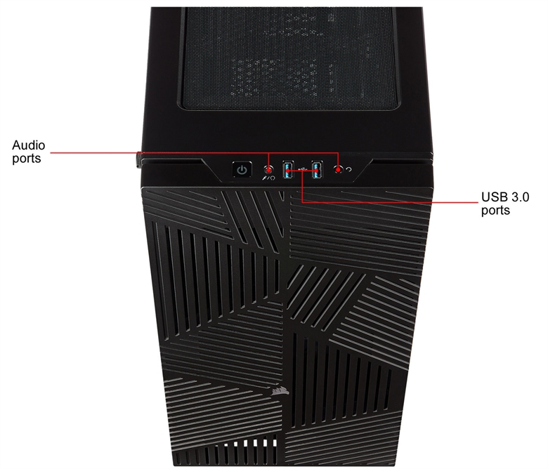 Corsair 275R Airflow Mid Tower Case Ports