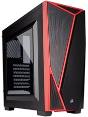 Corsair Carbide Series SPEC-04 - Case de Computadora, Torre Mediana, ATX, Negro y Rojo, Acero