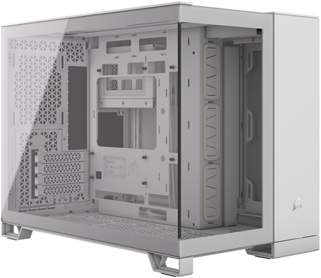 CORSAIR CASE 2500X TEMPERED WHITE Front View 1