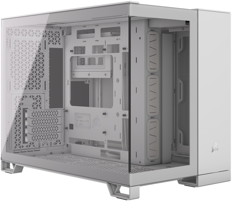 CORSAIR CASE 2500X TEMPERED WHITE Front View 1