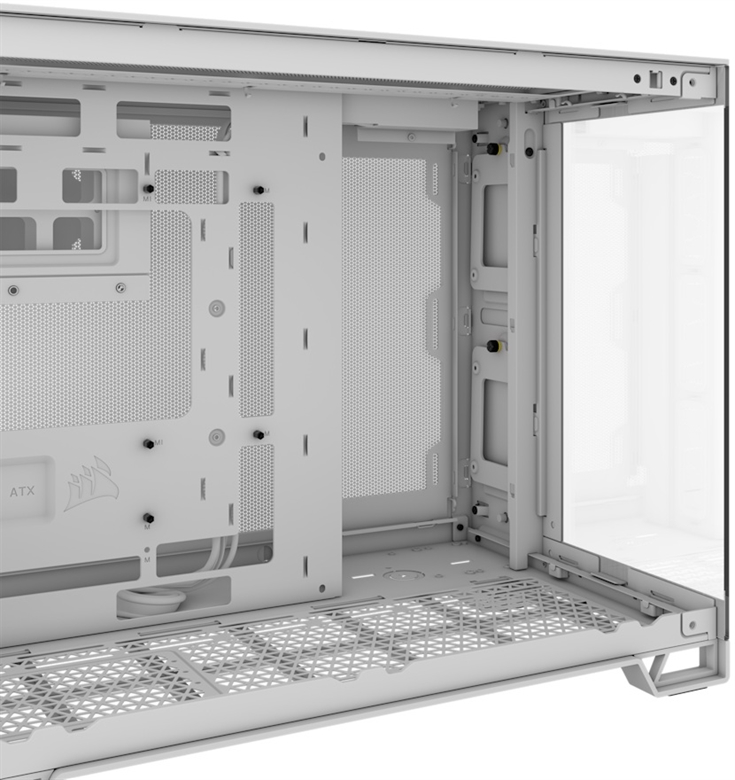CORSAIR CASE 2500X TEMPERED WHITE Front View 3