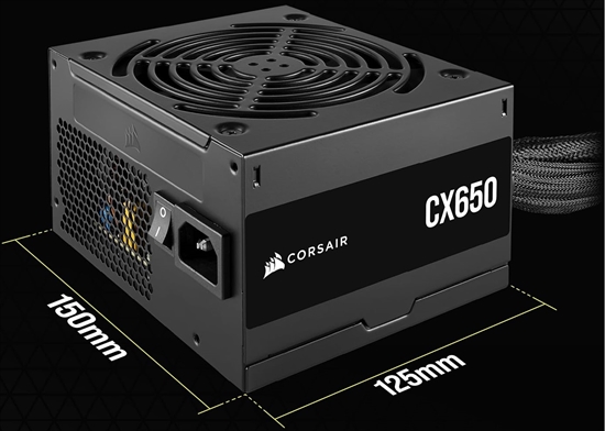 Corsair CX650 DIMENSION VIEW