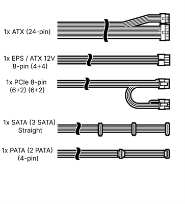 Corsair CX650 CABLE VIEW A