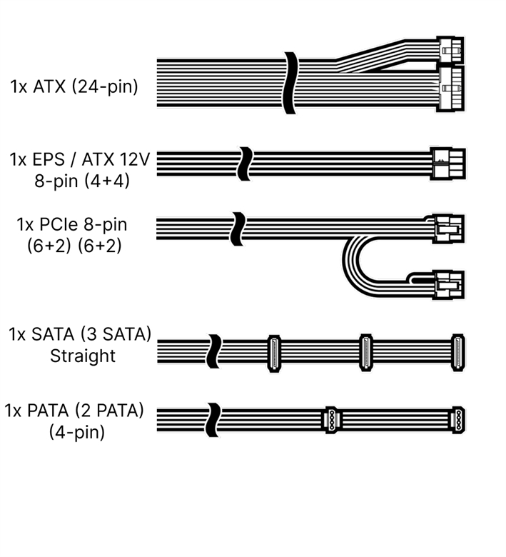 Corsair CX650 CABLE VIEW A