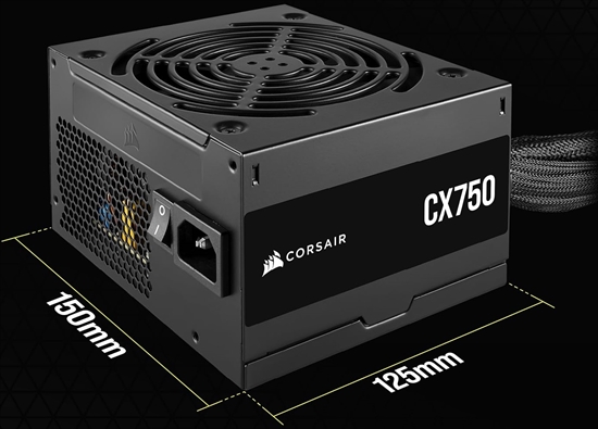 Corsair CX750 DIMENSION VIEW