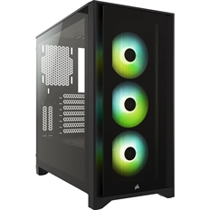 Corsair  iCUE 4000X RGB - Case de Computadora, Torre Mediana, ATX, Negro, Acero y Plástico