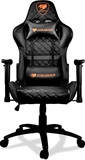 Cougar Armor One - Silla Gaming Negra, Base de Aluminio, Soporte Lumbar, Soporte para Cuello, Altura Ajustable, Apoyabrazos 2D