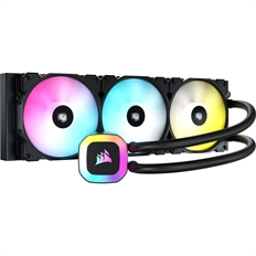 Corsair H150 RGB - Sistema de Enfriamiento Líquido para CPU, Radiador de 360mm, 1500RPM, 5 - 22.6dBA, RGB