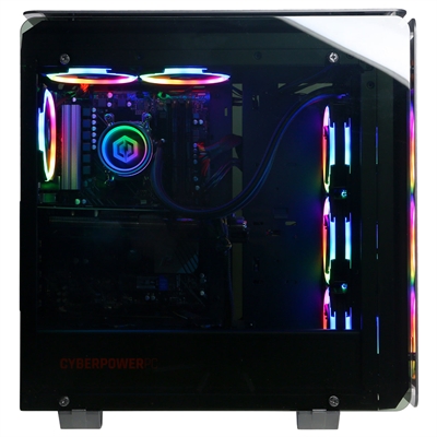 CYBERPOWERPC Gamer Supreme Liquid Cool SLC10200CPGV8 left side with the components view