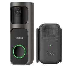 IMOU  - Wire-Free Smart Video Doorbell, 2K QHD 3MP Resolution, 5000mAh Rechargeable Battery, 166 Panning Lens, Includes Indoor Wi-Fi Chime Extender