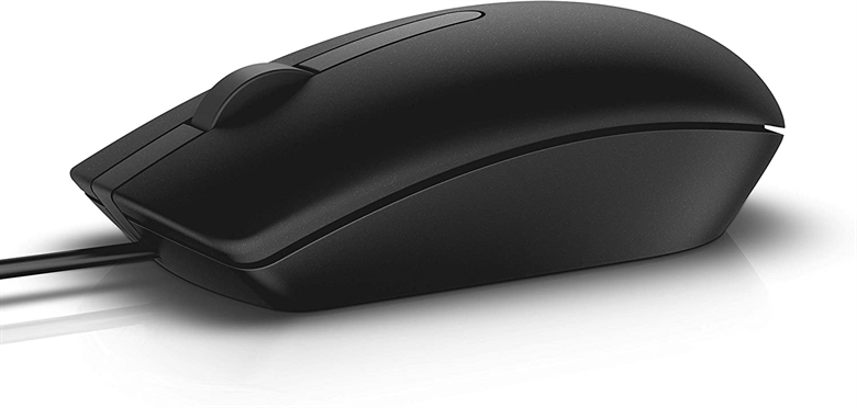 Dell MS116 Black Mouse Isometric