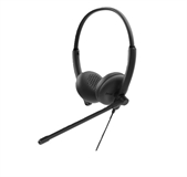 Dell WH125  - Auriculares Alámbricos, Supraaurales (On-ear), Almohadillas de Cuerina, Cable de 2.1m, 20 Hz - 20 kHz, Negro