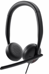 Dell WH3024-DWW - Headset, Stereo, On-Ear Headband, Wired, USB-C/A, 20Hz – 20kHz, Black