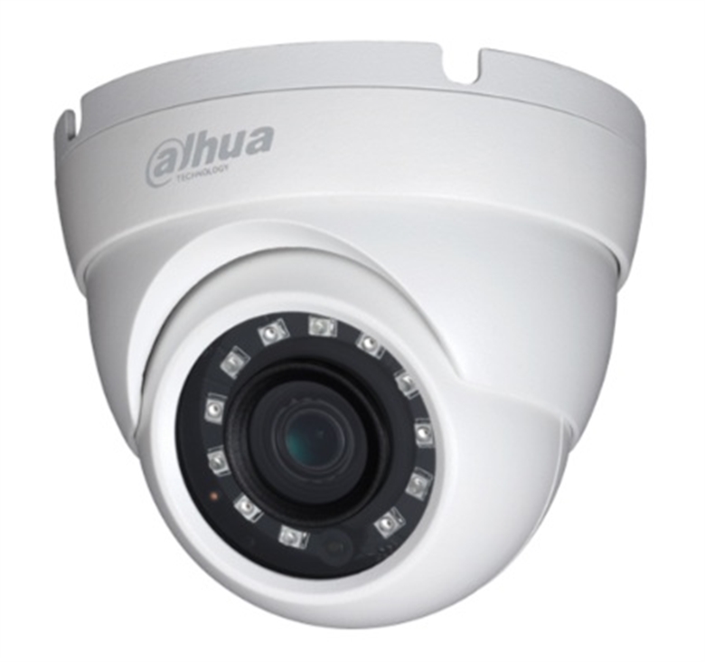 DH-HAC-HDW1200MN-0280B-S5 White-HDCVI Dome Security Camera 1080p 28mm Lens-Lateral View