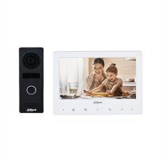 Dahua  - Analog Video Intercom Kit, 7" TFT Display, 1.3MP Metal Camera, IK07 Vandal-Proof, Remote Unlock, DWDR, White/Black