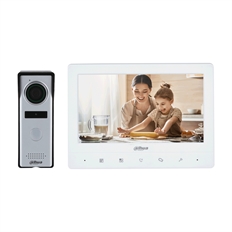 Dahua DHI-KTA02 - Analog Video Intercom Kit, 7-inch TFT Display, 1.3MP Camera, Remote Unlock, DWDR, White/Silver