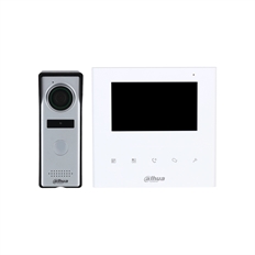 Dahua DHI-KTA04 - Analog Video Intercom Kit, 4.3-inch TFT Display, 1.3MP Camera, Remote Unlock, DWDR, White/Silver