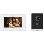 Dahua  - Wi-Fi IP Intercom Kit, 7" Touchscreen Display, 2MP Camera, App Remote Unlock, Auto WDR, White/Black