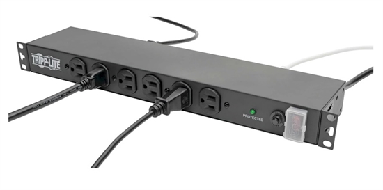 DRS-1215 Black-1U Rackmount Surge Protector 14 Outlets-Back View