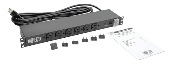 DRS-1215 Black-1U Rackmount Surge Protector 14 Outlets-General View