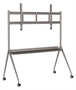 DS-D5ABKY2-M-Mobile-Trolley-Stand-for-Interactive-Display-Silver-Gray-Front View