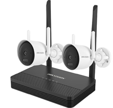 Hikvision ds-j142i/nks424wbh  - Kit Wi-Fi Camera For Indoors and Outdoors, 4MP, 30m IR, White Light, Manual Angle Adjustment