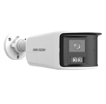 Hikvision  - 3K Panoramic Wireless Bullet Security Camera with Built-in Mic & Speaker & 30m Smart Hybrid Light, Dual Fixed Lens, 180-Degrees Stitching View, Wi-Fi 6, IP67, White