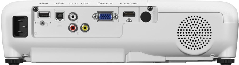 Epson PowerLite W52+ ports view