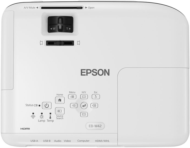 Epson PowerLite W52+ upper view
