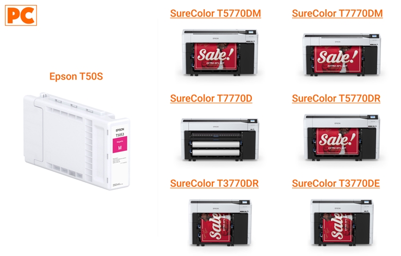 Epson T50S Magenta Ink Cartridge - Compatible Epson Printers