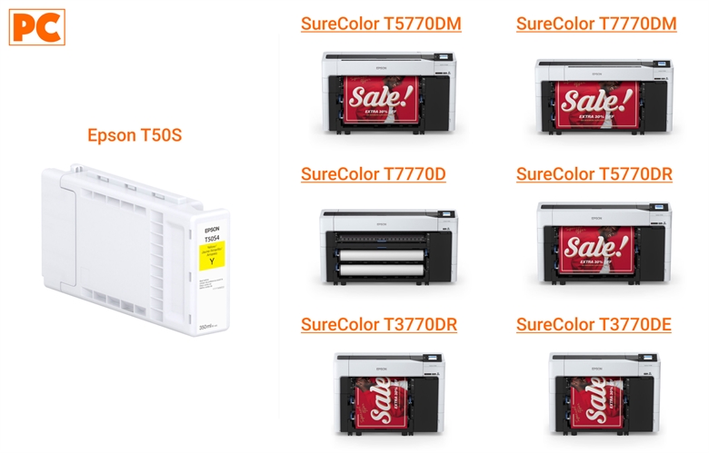 Epson T50S Yellow Ink Cartridge - Compatible Epson Printers