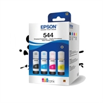 Epson T544520 - Negro, Amarillo, Cián, Magenta Botellas de Tinta, Pack completo de 4