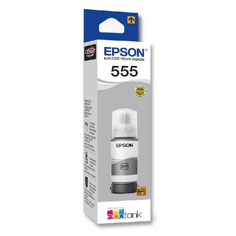 Epson T555 Ink Cartridges Gris Vista Frontal
