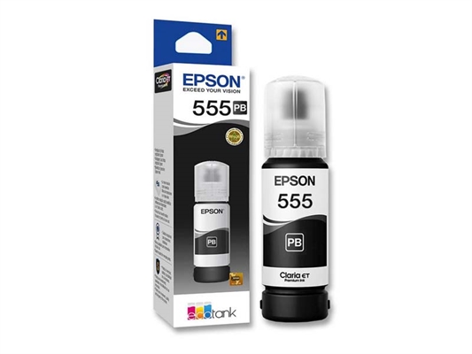 Epson T555 Ink Cartridges photo black front view