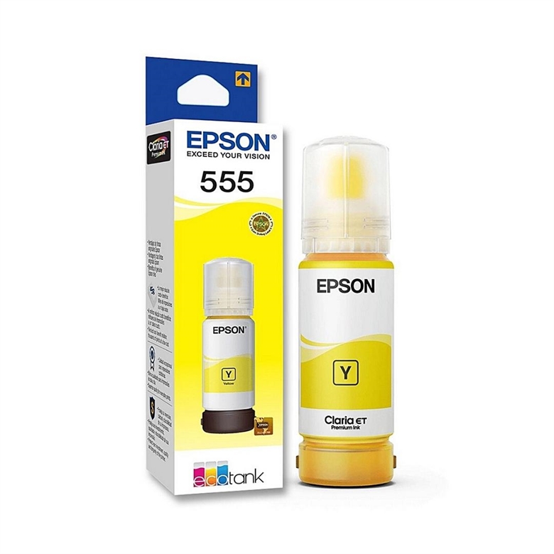 Epson T555 Ink Cartridges Vista Amarilla Empaque