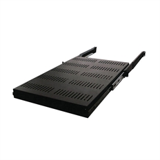 Quest SAS Heavy Duty - Heavy-Duty Slide-Out Vented Rack Shelf, 1U, 19", 26-37" Adjustable Depth, 150 lb Load Capacity, Steel, Black