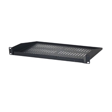Quest ES0219-0112 - Single-Sided Vented Cantilever Rack Shelf, 19", 1U, 12" Depth, Steel, Black