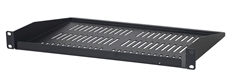 Quest FSS - Fixed Vented Rack Shelf, 19", 2U, 10.5" Depth, 18 lb Load Capacity, Steel, Black