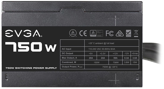 EVGA 750 N1 700W Power Supply Info