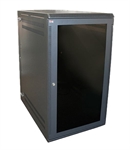 Quest Manufacturing  - Wall Mount Enclosure with Smoked Acrylic Door, 1.30m Height, 28U Capacity, 0.77m Total Depth with 1 Built-in Fan, 59kg Load Capacity