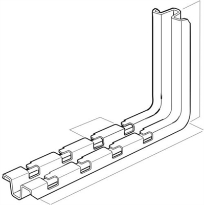 fasl200pg L-Bracket-Fast-Fixing-Support-for-200mm-Wire-Mesh-Cable-Tray-Angled View
