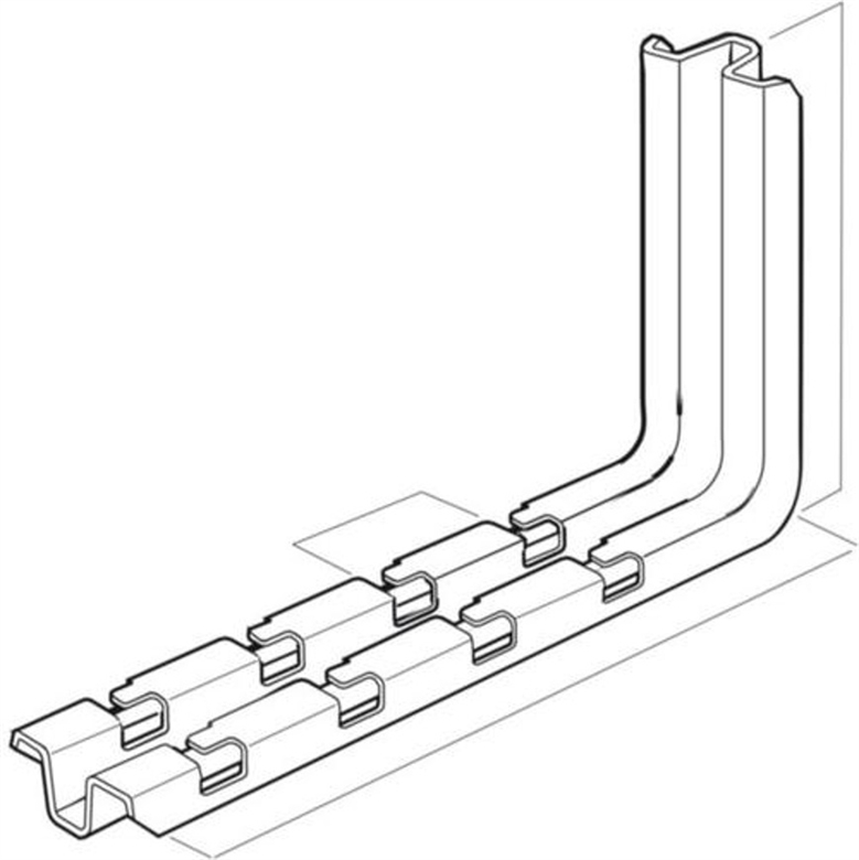 fasl200pg L-Bracket-Fast-Fixing-Support-for-200mm-Wire-Mesh-Cable-Tray-Angled View