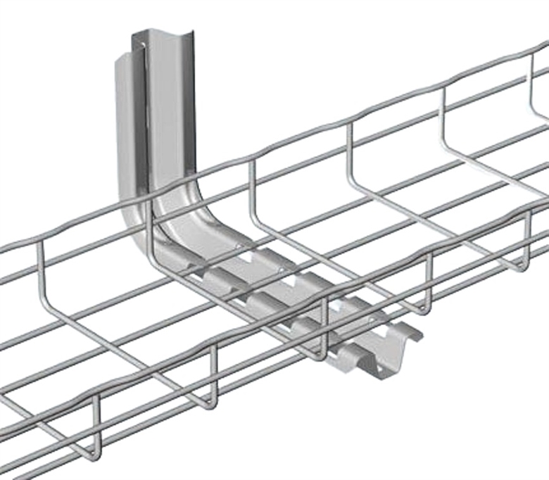 FASL300PG 12-Inch Pre-Galvanized FAS L-Bracket for Wire Mesh Cable Tray-Front View