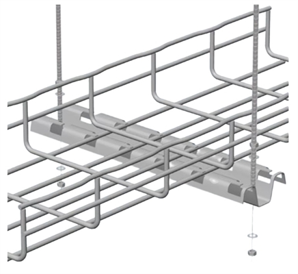 FASP300PG 12-Inch Straight FAS Profile Channel for Wire Mesh Cable Tray-Front View