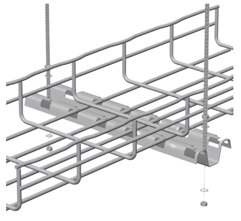 FASP300PG 12-Inch Straight FAS Profile Channel for Wire Mesh Cable Tray-Front View