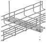 FASP300PG 12-Inch Straight FAS Profile Channel for Wire Mesh Cable Tray-Front View